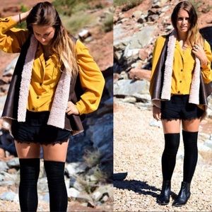 LF Bluette Faux Leather Suede Shearling Vest